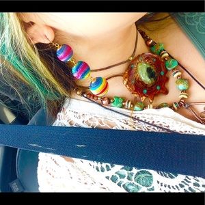 Handmade Turquoise copper necklace